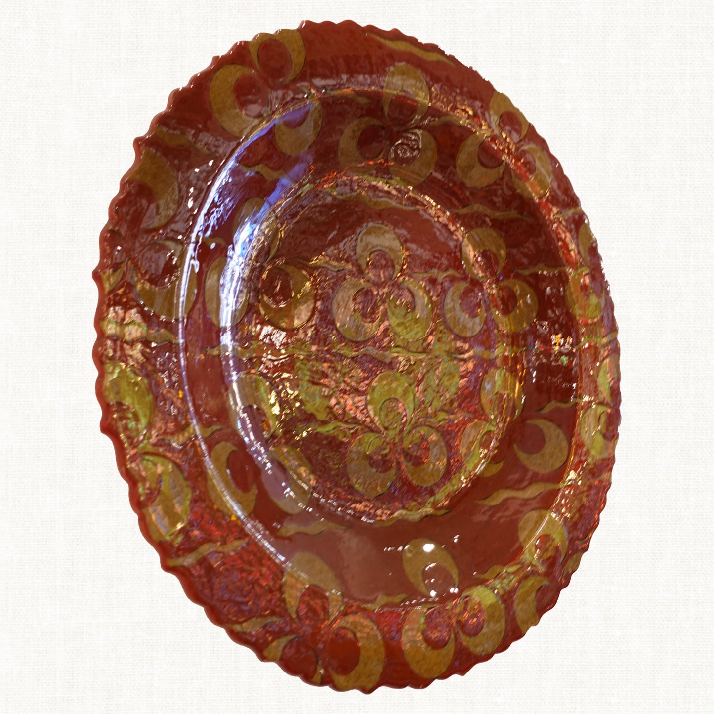 Ceramic Hand Painted Redwood Wall Décor Plate