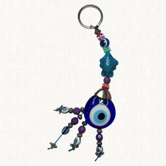 Turkish Blue Evil Eye Keychain