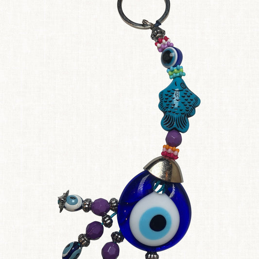 Turkish Blue Evil Eye Keychain