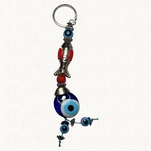Turkish Blue Evil Eye Keychain