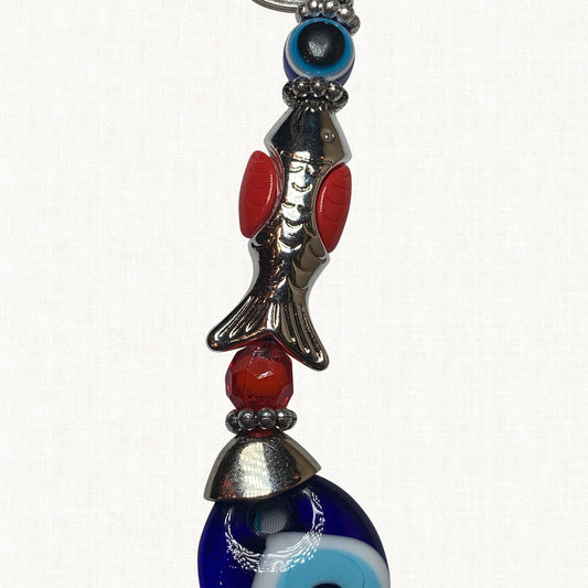 Turkish Blue Evil Eye Keychain