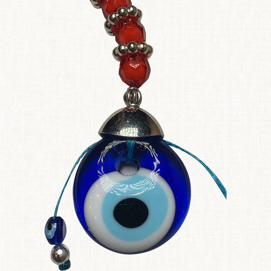 Turkish Falu Red Blue Evil Eye Keychain