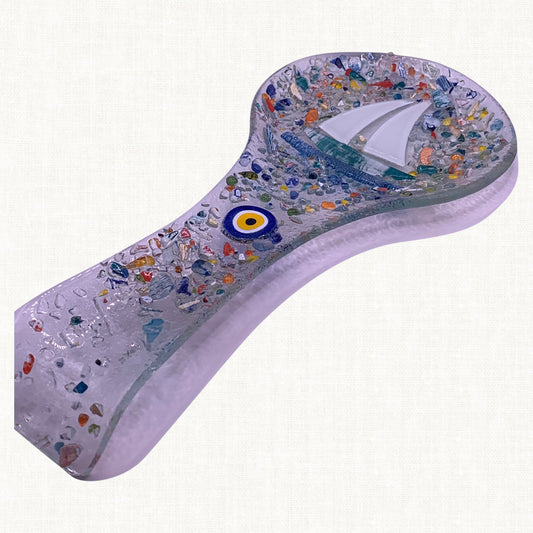Amethyst Smoke Ceramic Spoon Rest