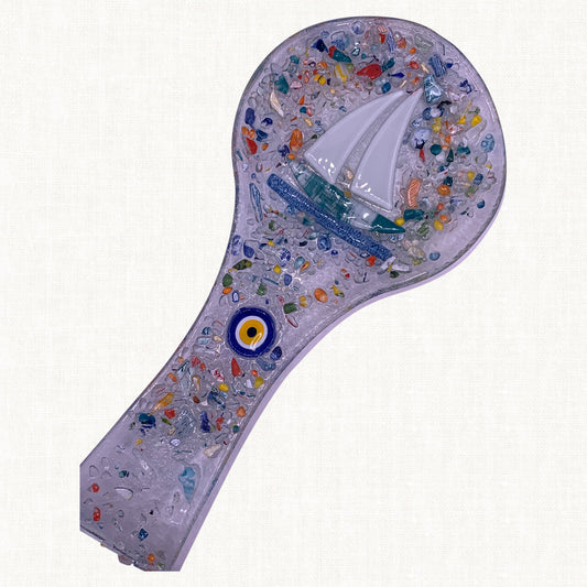 Amethyst Smoke Ceramic Spoon Rest