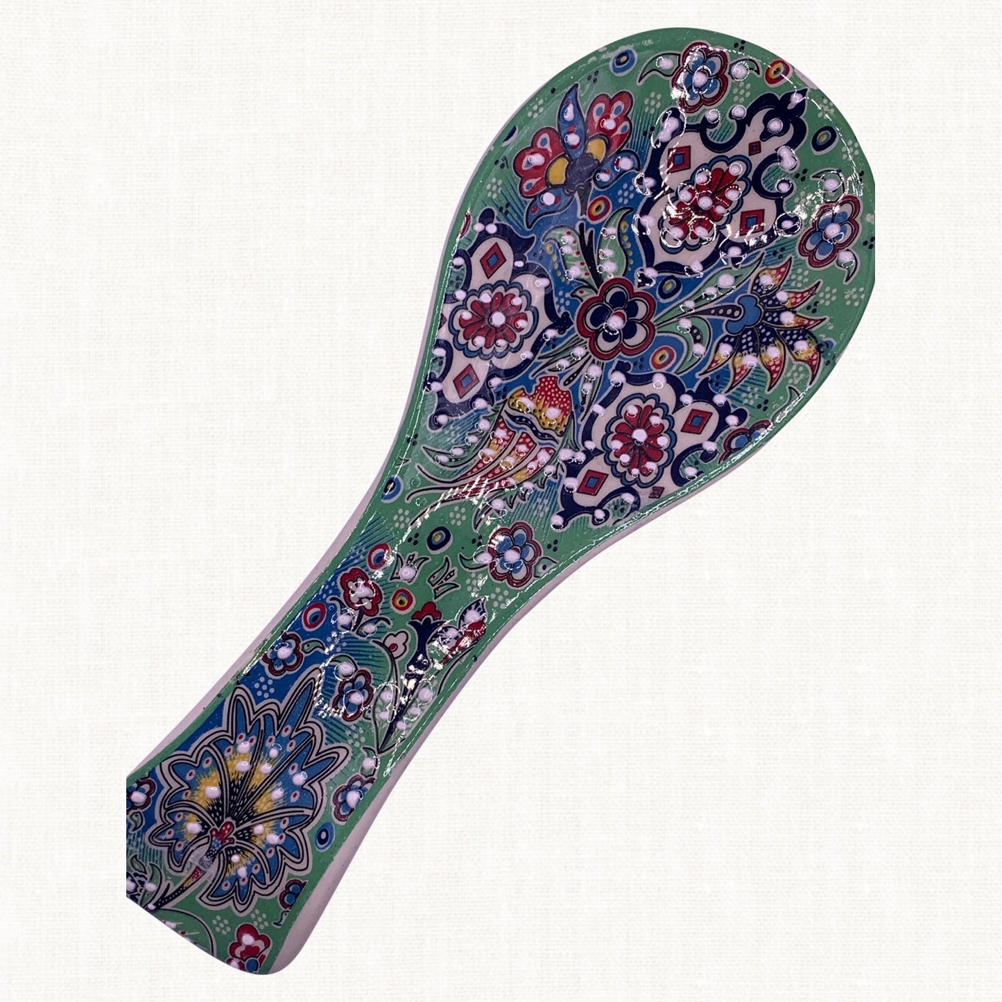 Mineral Green Ceramic Spoon Rest