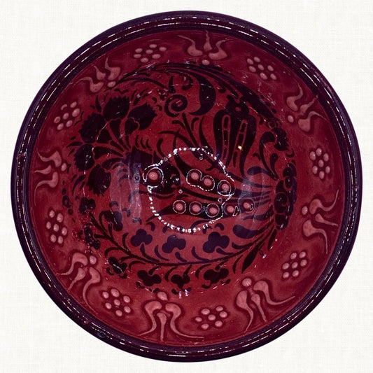 Ceramic Hand Painted Wine Berry Medium Bowl