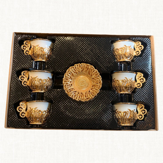 Reno Sand Ceramic Cups And Saucers Set