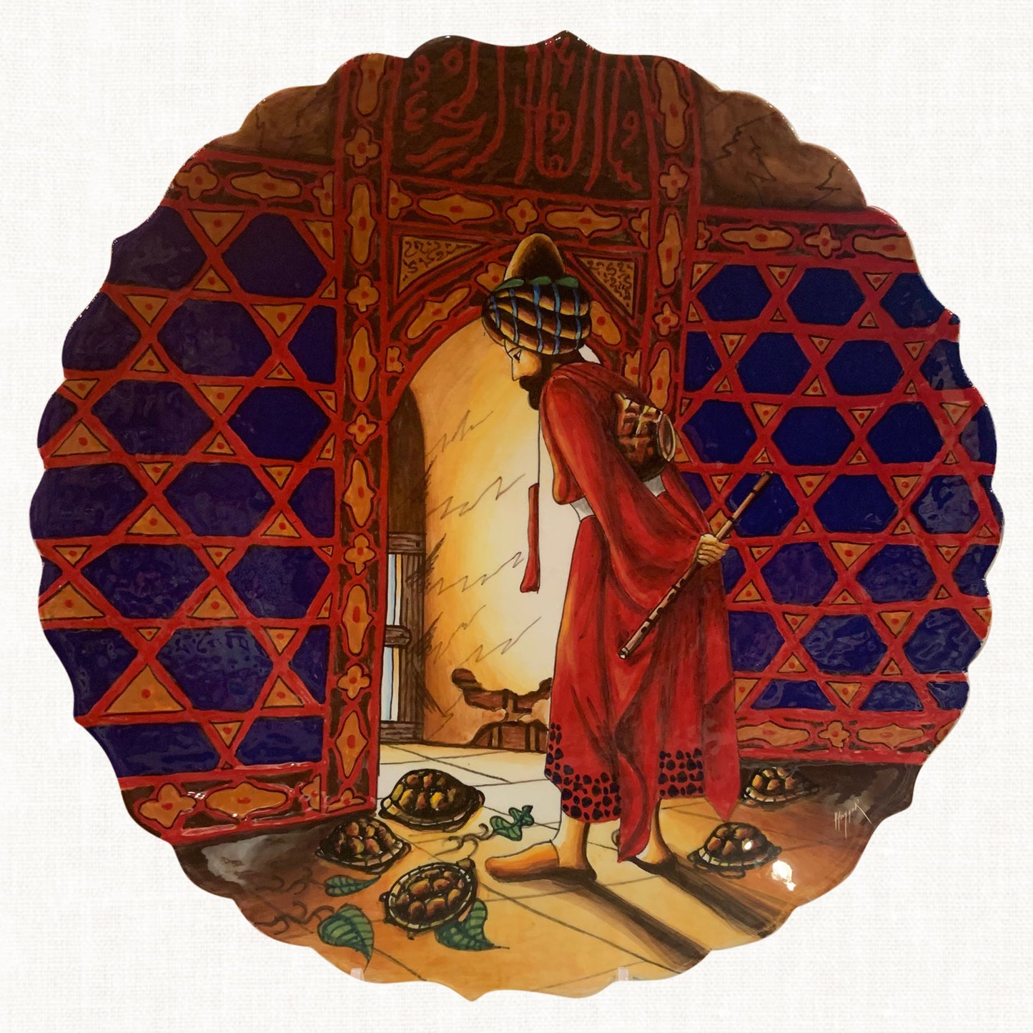 Man With Turtles Wall Décor Plate