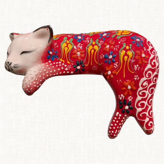 Sleepy Red Cat For Home Decoration