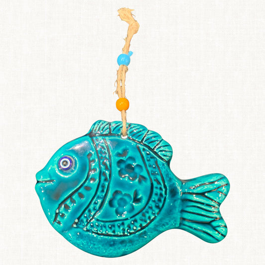 Turquoise Ceramic Fish For Home Decoration