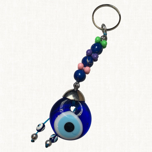 Turkish Blue Green Evil Eye Keychain
