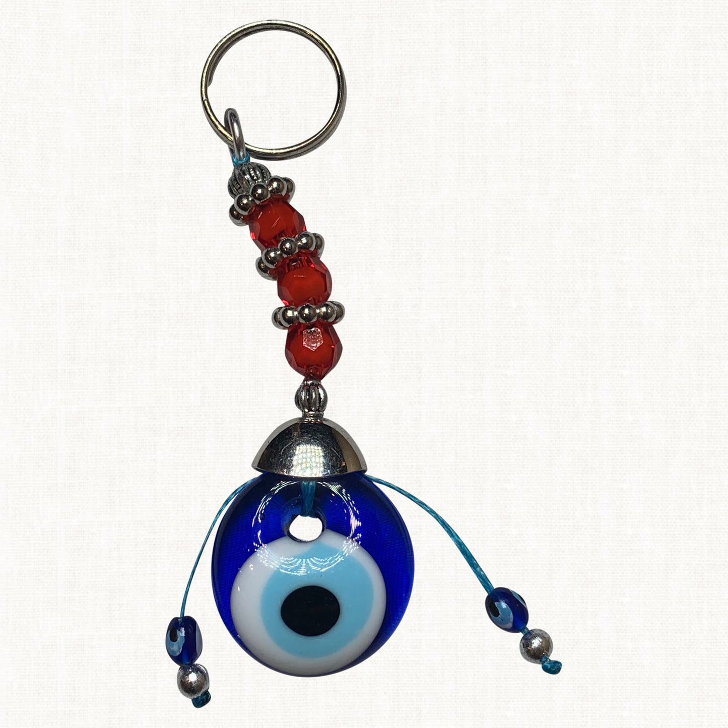 Turkish Falu Red Blue Evil Eye Keychain