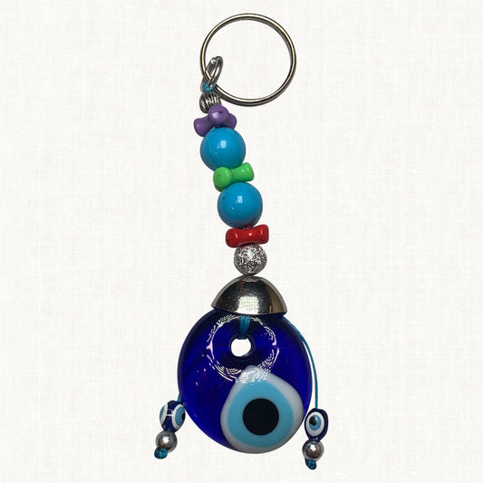 Turkish Ocean Blue Evil Eye Keychain