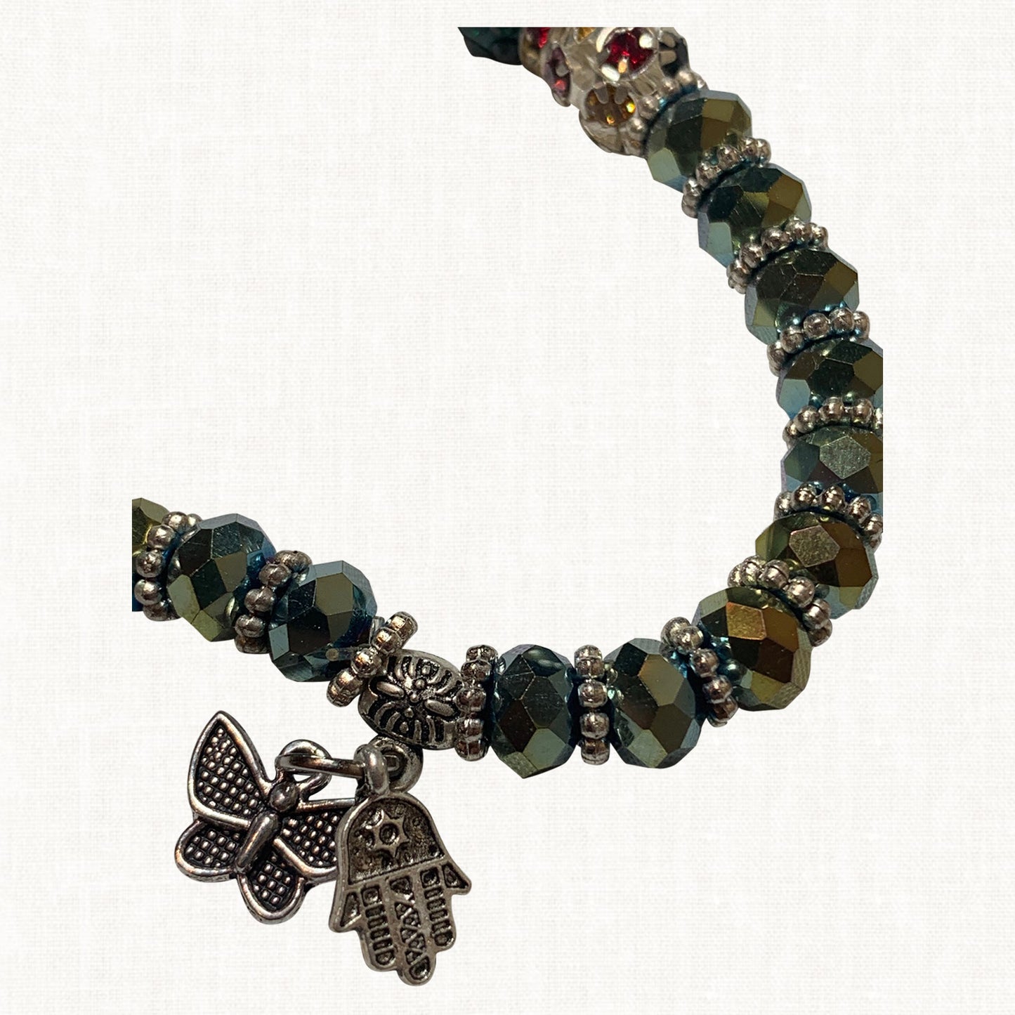 Onyx Dark Green Butterfly Bracelet