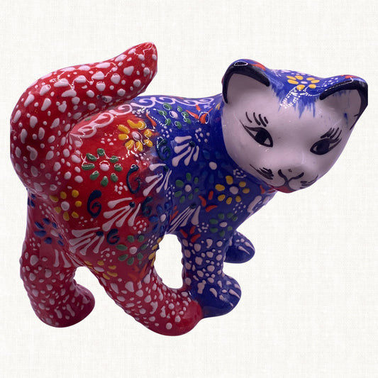 Night Blue Ceramic Cat For Home Decoration