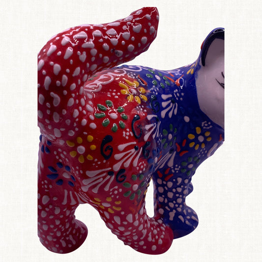 Night Blue Ceramic Cat For Home Decoration