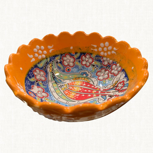 Ceramic Hand Painted Pastel Orange Medium Bowl