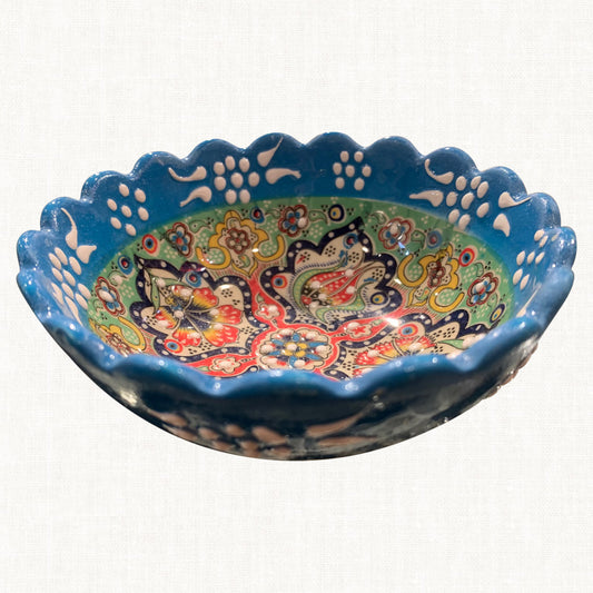 Ceramic Hand Painted Pastel Blue Medium Bowl