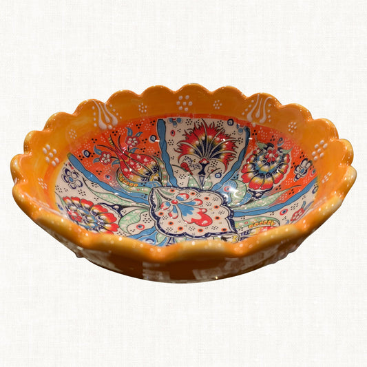 Ceramic Hand Painted Pastel Orange Large Bowl